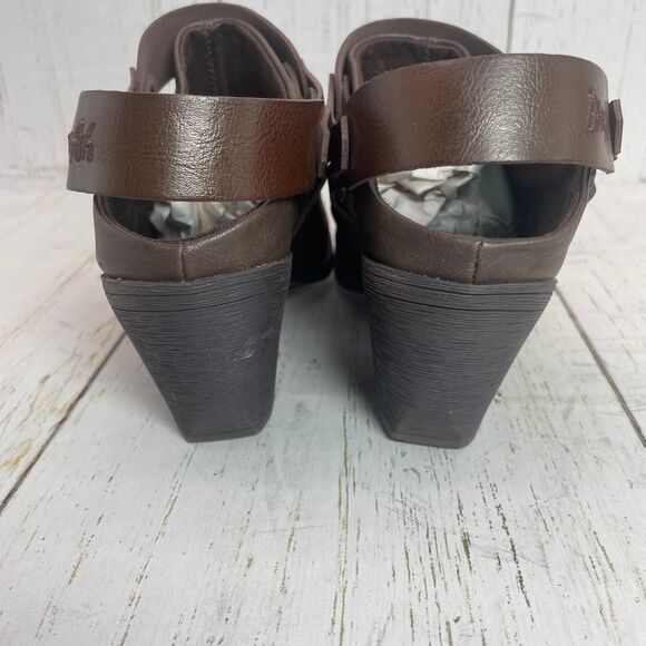 Blowfish Womens Western Style Ankle Boots Size 8 Brown Belted Slip-On Mules - Picture 8 of 10